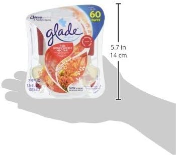 Glade PlugIns Scented Oil Refill Red Honeysuckle Nectar Essential Oil Infused Wall Plug In Up to 50 Days of Continuous Fragrance 1.34 oz( One pack of 2-count )