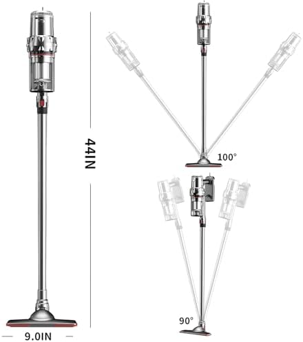 Cordless Vacuum Cleaner - Powerful Suction 12kPa 3-Speed Settings 40 Min Runtime HEPA Filtration for Carpets &amp Pet Hair