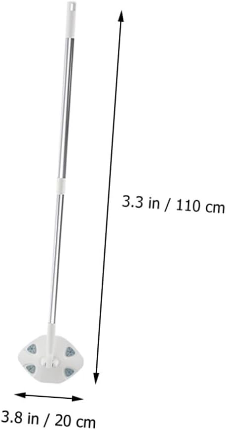 Rotatable Dust Mop with Retractable Handle White Triangle Dry Floor Cleaning Mop for Home Use with Face Towel Replacement