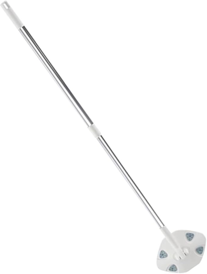 Retractable Dust Mop with Long Handle No-wash Triangular Microfiber Mop Head for Floors and Desktops Convenient Dust Removal Tool for Home Use