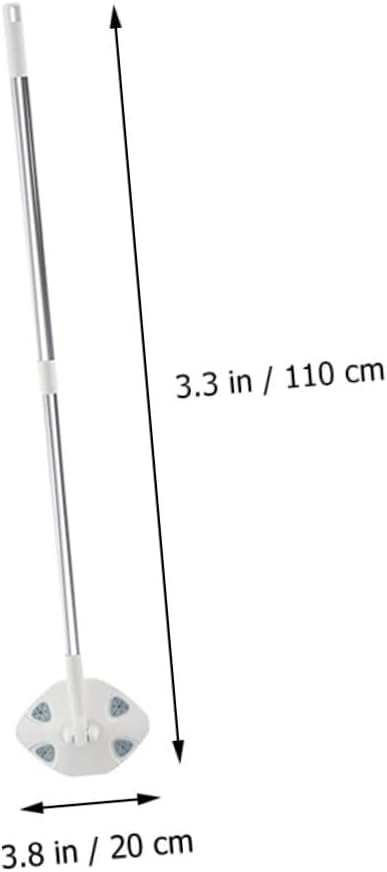 Convenient Household Dust Mop for Floor Cleaning Rotatable Triangular Electrostatic Mop Head No-wash Design for Hardwood Tile Laminate and Concrete Surfaces White Extendable Handle