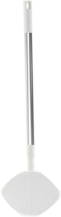 CHILDWEET Retractable Household Cleaning Dust Mop with Replaceable Face Towel Pad Triangular Electrostatic Dust Mop for Floor Cleaning White Extendable Handle for Home Use