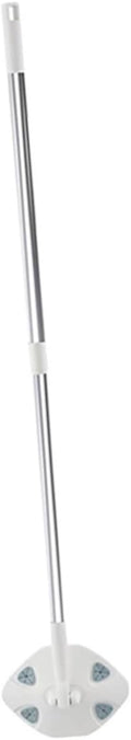 Rotating Head Dust Mop for Hardwood Floors with Refillable Dry Pad and Detachable Handle Triangle Corner Cleaning Mop Set with Face Towel for Household Floor and Wall Dust Removal