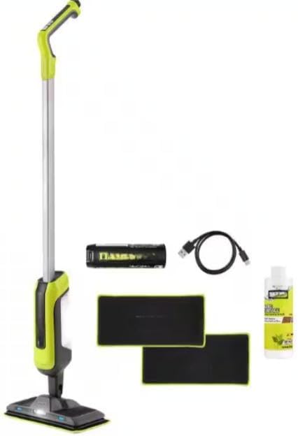 FVSM02K Fits For RYOBI USB Lithium Cordless Agitating Spray Mop Kit with 2.0 Ah Battery Charging Cable (2) Microfiber Cloth Pads and Formula