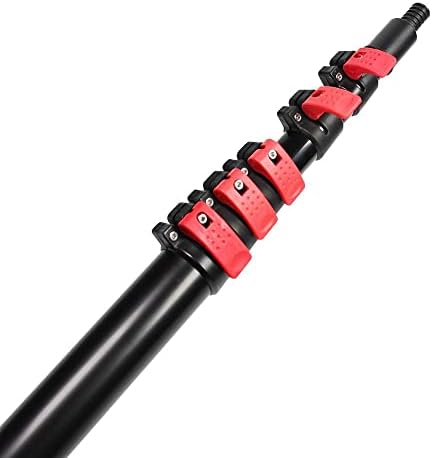 Glass Cleaning Brush Home Water Fed Telescopic Pole Kit Solar Panel Brush Rotating for Photovoltaic PanelTelescopic Window Cleaner Rod with 5 Surface Brush and Window Wiper – Adjustable Len