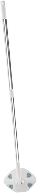 Rotating Head Dust Mop with Washable Microfiber Cloth and Dry Towel Pack Triangle Corner Cleaning Mop for Hardwood Floors Household Wet and Dry Cleaning Tool