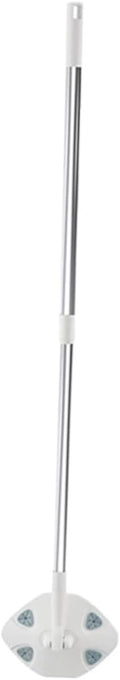 Retractable Dust Mop for Floor Cleaning No Wash Electrostatic Triangle Mop Cloth White Extendable Handle for Convenient Dust Removal