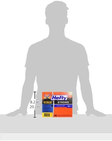 Hefty Strong Large Trash Bags 33 Gallon 48 Count (Pack of 3) 144 Total