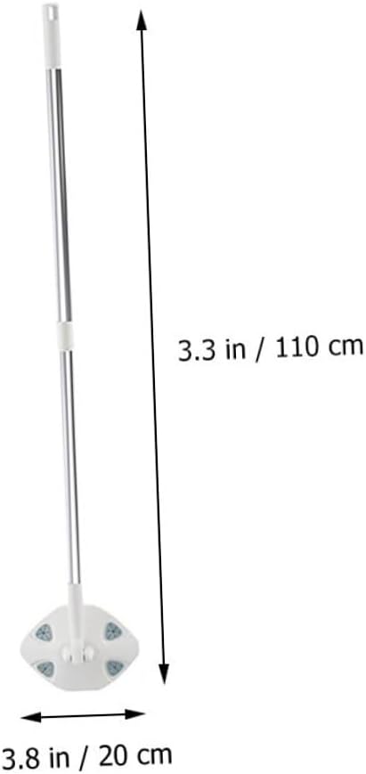 Dust Mop Floor Sweeper with Dry Cleaning Triangular Electrostatic Mop Head for Hardwood and Flat Surfaces with Dry Tissue