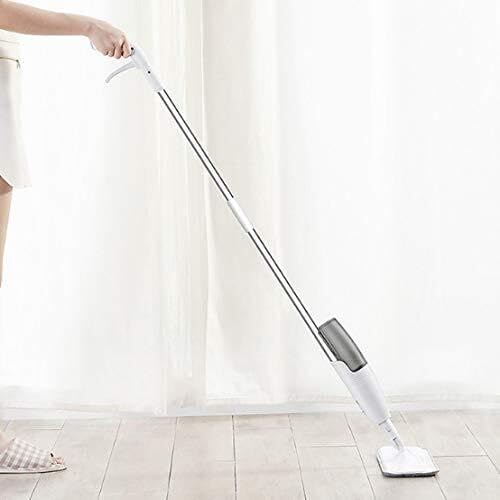 360° Rotating Spray Floor Mop with Telescopic Handle Carbon Fiber Pads for Waxing &amp Deep Cleaning Floors