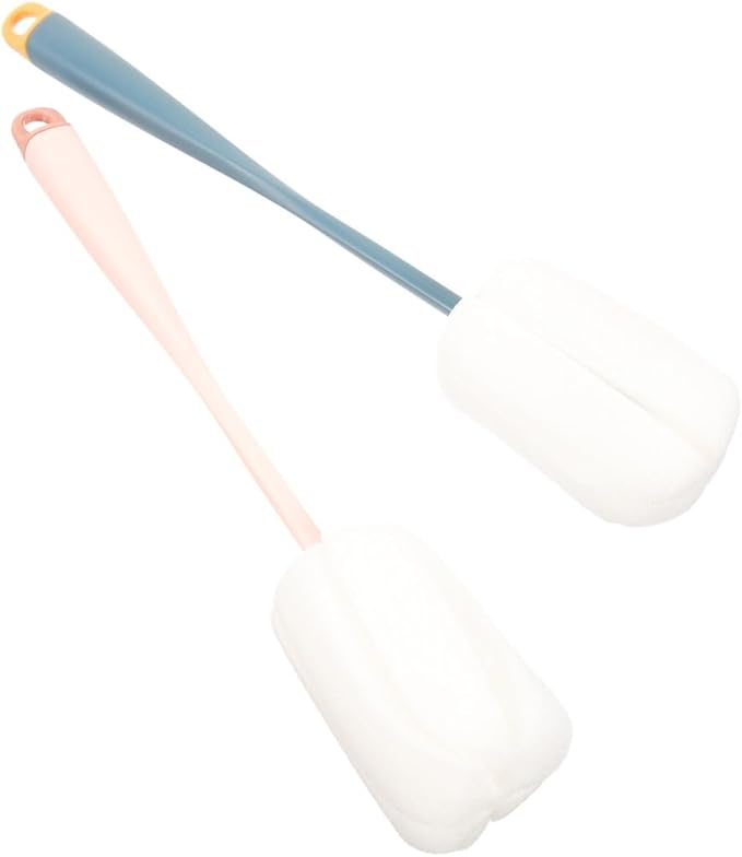 2 Pcs Portable Bottle Cleaning Tool Kitchen Long Handle (Assorted Color)