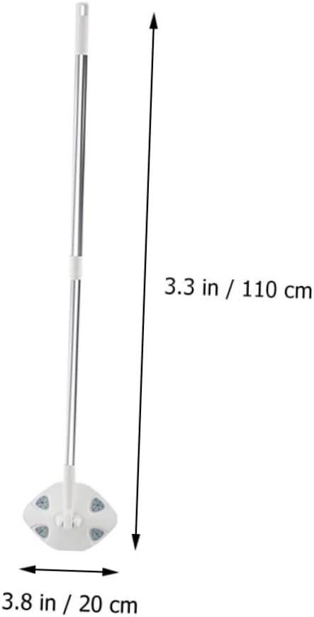 Rotatable Dust Mop with Retractable Long Handle No-wash Microfiber Floor Cleaning Mop White Triangular Triangle Shape for Home Use Convenient Hand-Free Dust Removal