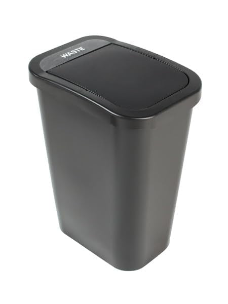 City Box 10 Gallon Waste Bin Trash Can with Lid for Residential Offices and Commercial Recycling - NYC Compliant- NYC Compliant - Black