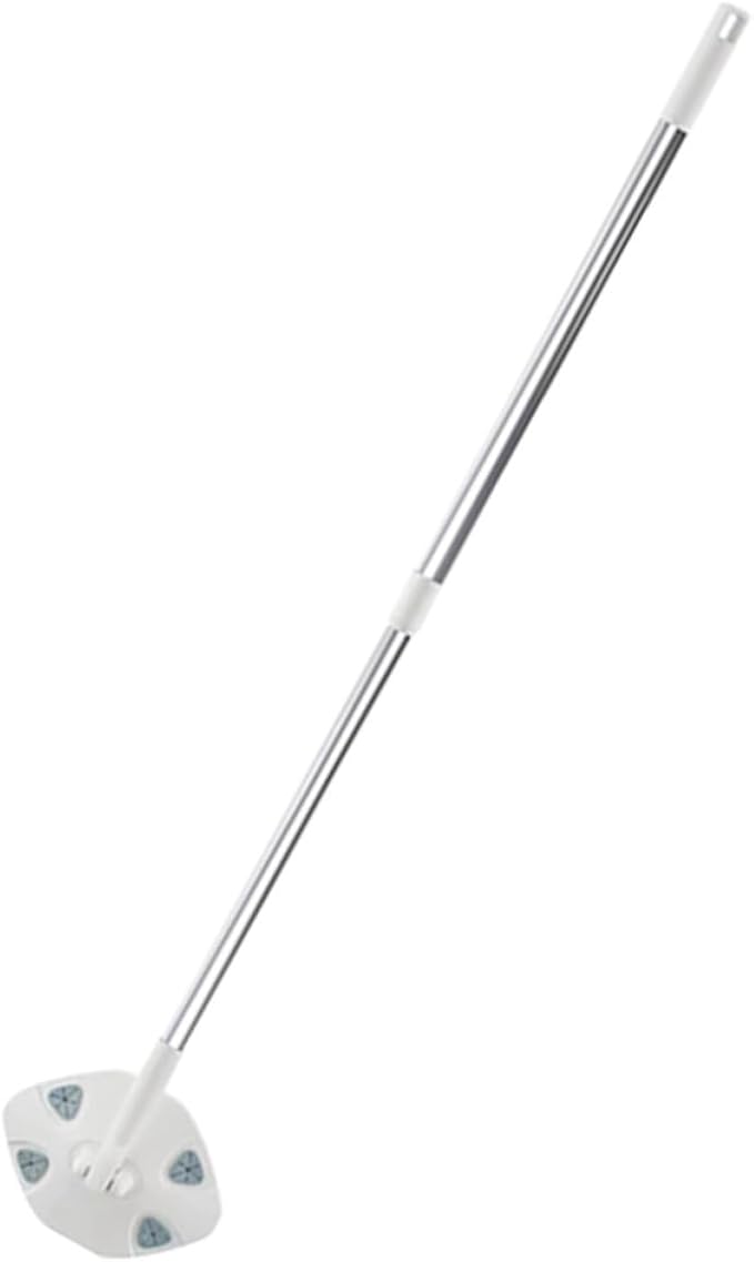 Retractable Dust Mop with Triangle Microfiber Cloth No-wash Handheld Floor Cleaning Mop for Home Use White Extendable Handle for Efficient Dust Removal