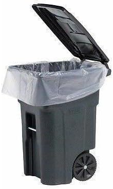 PlasticMill Contractor Bags Heavy Duty - Commercial Industrial Garbage Bags - Clear Construction Trash Bags - Outdoor Garden Trash Bags 100-Gallon 3 Mil 67x79 (25-Count)