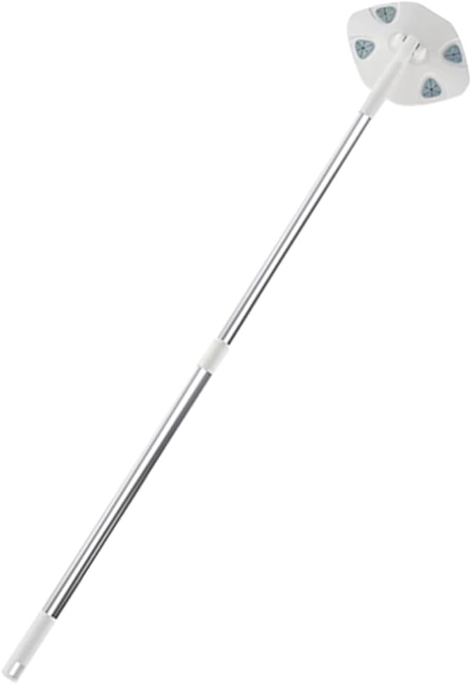 Retractable Dust Mop with Face Towel Refill No Washing Handheld Floor Cleaning Mop for Household Use White Triangular Electrostatic Microfiber Dust Cleaning Tool