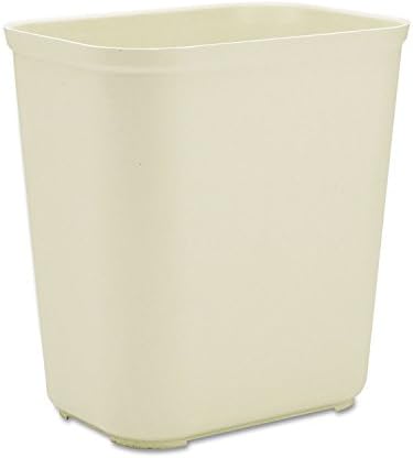 Rubbermaid 254300BG Fire-Resistant Wastebasket Rectangular Fiberglass 7gal Beige