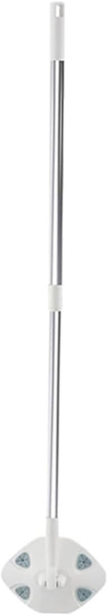 Rotatable Dust Mop with Retractable Long Handle White Triangle Microfiber Cleaning Mop for Household and Desktop Use Handheld Convenient Dust Remover