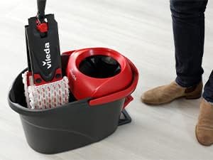 Vileda Ultramax Turbo XL Set XL Floor Mop with Telescopic Handle for Large Surfaces Microfibre Mop Cover Bucket with Spinner for All Hard Floors Love It Clean Eco Packaging