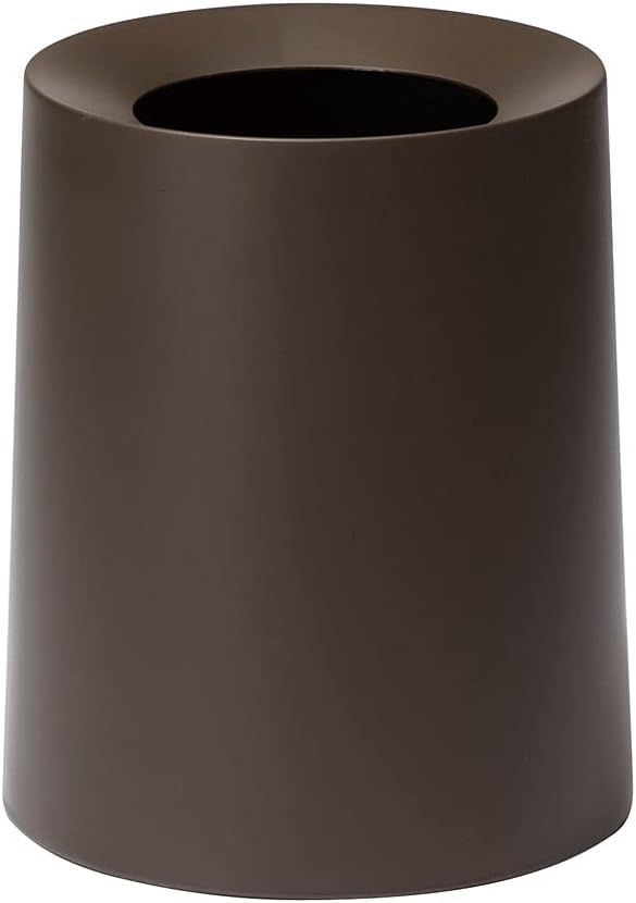 Ideaco TUBELOR Homme Designer Round Trash Can Conceals Any Plastic Bag 3.0 Gal / 11.5L (Wenge Brown)