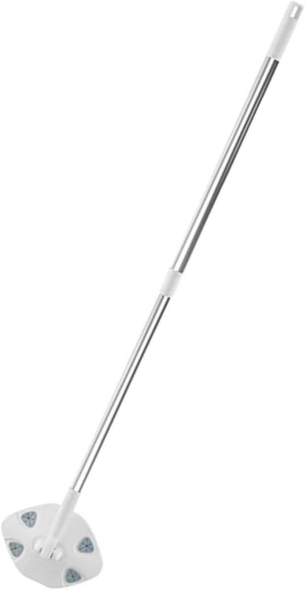 SOIMISS Retractable Handle Dust Mop for Floor Cleaning Triangular Electrostatic Dust Removal Mop with Rotatable Head White Extendable for Household Cleaning