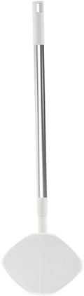 Retractable Dust Mop with Triangular Microfiber Pad No-wash Household Cleaning Mop Rotatable Floor Duster for Hardwood and Tile White Extendable Handle