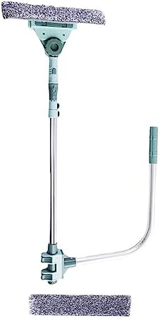Window Cleaner Squeegee External Window Washer U Shape Window Cleaner Window Squeegee with Long Handle for Car Windshield Tiles Wall Clean (Horizontal Head)
