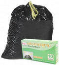 70pcs 30 Gallon Drawstring Black Garbage Trash Bag Lawn