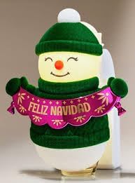 White Barn FELIZ NAVIDAD SNOWMAN NIGHTLIGHT Wallflowers Fragrance Plug