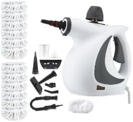 Saker Portable Steam Disinfection Cleaner Powerful 1500W Steam Cleaning Machine with Multi-Purpose Attachments Handheld Multi-Purpose Steamer Safety Cap for Home Kitchen (1 set + 12 fiber cloth)