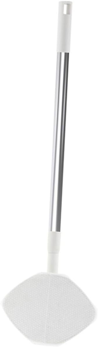 Beaupretty Household Dust Mop with Face Towel Replacement Retractable Long Handle Dust Cleaning Mop Rotatable Triangle for Home Floor Cleaning White