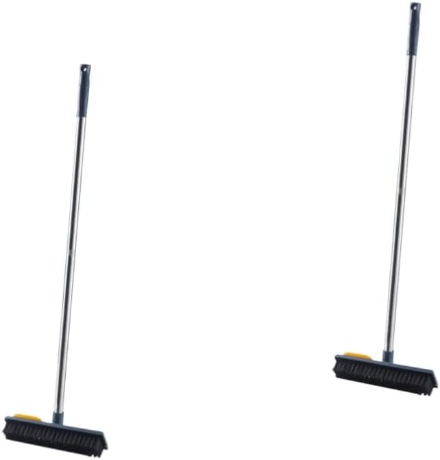 minkissy 2pcs Long Handle Scrub Brush Floor Scraper Brush Hard Bristle for Tile Bathtub