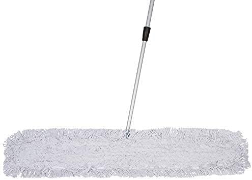Commercial Dust Mop – 48 Inch Floor Sweeper for Hardwood Reusable Cotton Mop Head Extendable Handle Dry Mop for Floor Cleaning &amp Janitorial Supplies