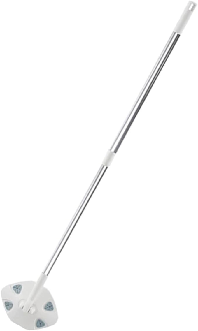 Retractable Dust Mop with Triangle Microfiber Head Dry Household Floor Cleaning Mop Rotatable Design for Easy Desktop and Floor Dust Removal White Extendable Handle