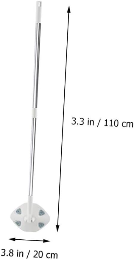 Household Dust Mop with Dry Tissue Refill Detachable Triangular Electrostatic Floor Duster Rotatable Mop Head for Hardwood Floors and Wall Cleaning with Washable Pad