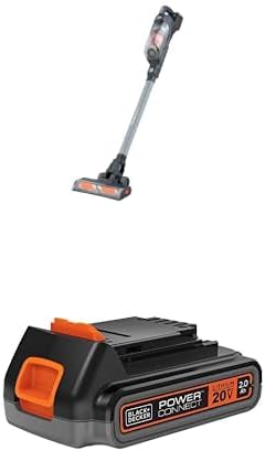 BLACK+DECKER POWERSERIES+ 20V MAX* Cordless Stick Vacuum with LED Floor Lights Removable Battery (BHFEA18D1) with beyond by BLACK+DECKER 20V MAX* Battery Rechargeable 2.0-Ah (LBXR2020APB)