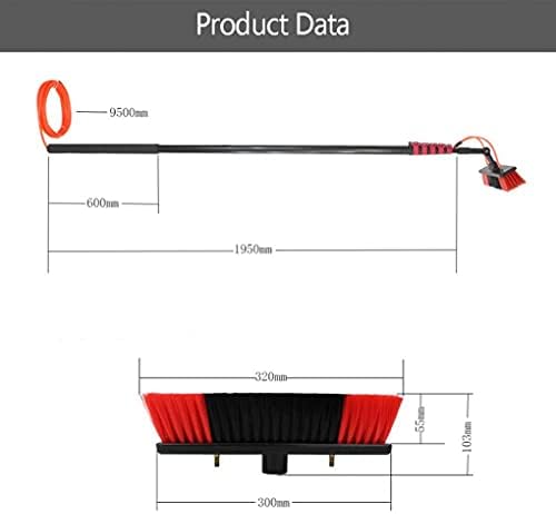 Window Cleaning Pole Window Cleaner Kit Water/Hose Fed Pole Cleaning and Washing Tool for Window Glass Solar Panel (3.5m 5.4m 9m)/5.4