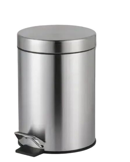 5 Liter / 1.3 Gallon Stainless Steel Round Bathroom Trash Can with Soft Close Lid and Foot Pedal for Bathroom Kitchen &amp Small Space (9 L x 9 W x 11 H)