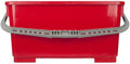 Pulex 6 Gallon Durable Lightweight Mop Bucket with Squeegee Carrying Clips and Ergonomic Handle for Floor and Window Cleaning - Red