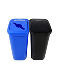 City Box 10 Gallon Double Bin Trash Can Recycle Bin with Lid for Residential Business and Commercial Recycling - NYC Compliant (Double Kit Recycle Waste)