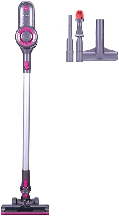 Half Scale Cordless Vacuum Cleaner Lightweight Stick Vacuum with Powerful Suction Runtime Self-Standing Rechargeable Vacuum Cleaners for Home Hardwood Floor Carpet Pet Hair 2500mAh Battery