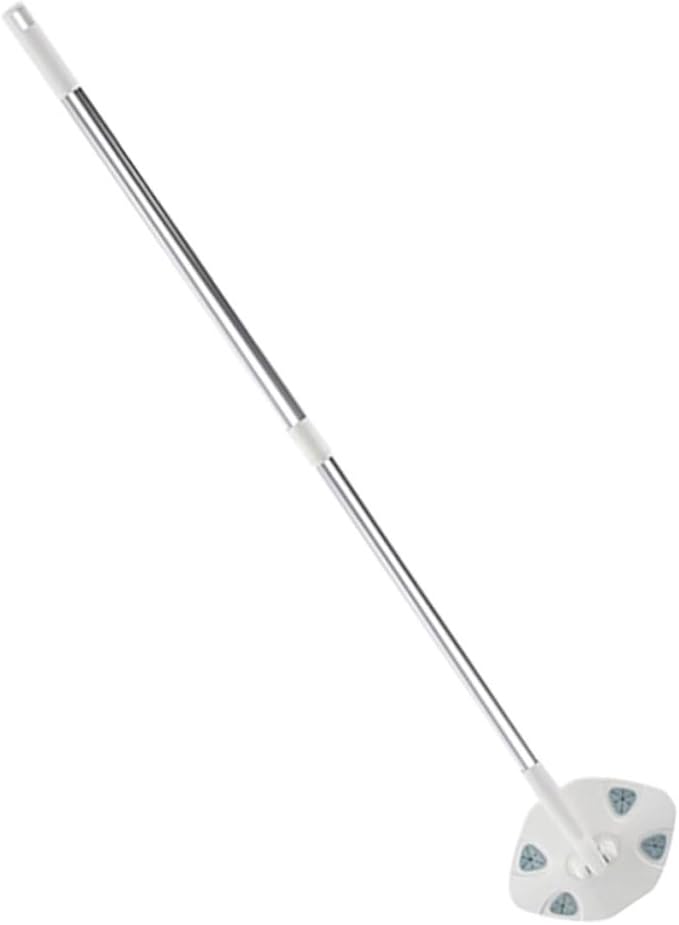 Rotatable Dust Mop with Reusable Cleansing Tissue Small Triangle Shape Floor Mop for Wet and Dry Cleaning Hands-Free Use Household Dust Removal Tool with Washable Pads + 1 Dry Wipe