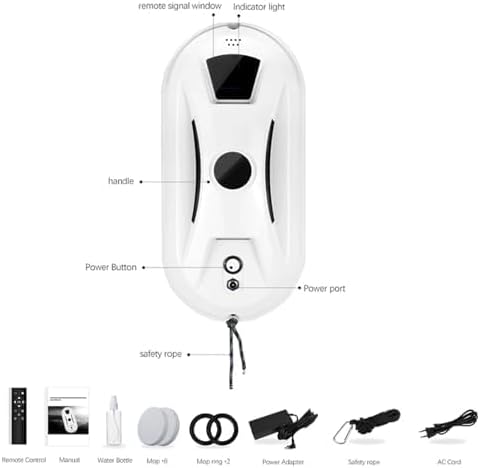 Automatic Smart Window Cleaning Robot Edge Detection Smart Spray &amp Streak-Free Shine Robot Window Cleaner Inside/Outside Anti-Drop Protection for Effortless Cleaning Remote Control