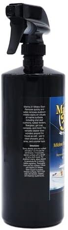 Marine 31 Mildew Stain Remover &amp Cleaner | Eliminates Stains from Marine Boat Home &amp Patio Surfaces | Cleans Bathrooms Showers &amp More | M31-371 | 32oz
