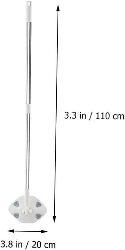 SECFOU Rotatable Dust Mop with Long Handle Triangle Shape Microfiber Floor Cleaning Mop White Retractable No-wash for Hardwood and Tile Floors