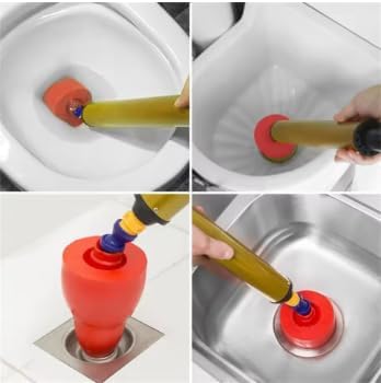 High Pressure Toilet Unblock Pipe Plunger Upgraded Toilet Plunger Kit High Pressure Clog Remover Plumbing Tools For Bathroom