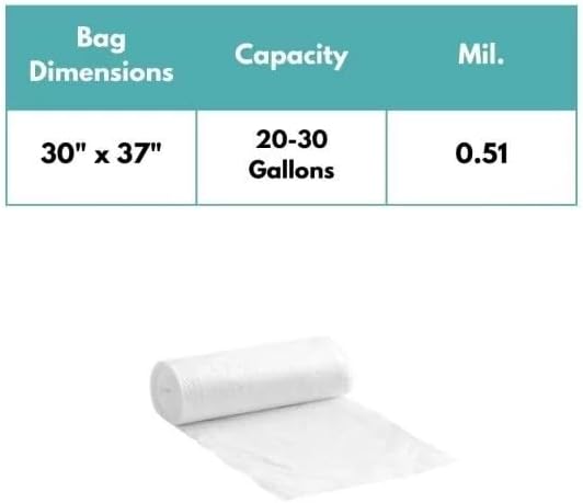 20-30 Gallon Clear Trash Bag 500 Bags Large Can Liners for Commercial Kitchen Office Multi-Use Garbage Bags