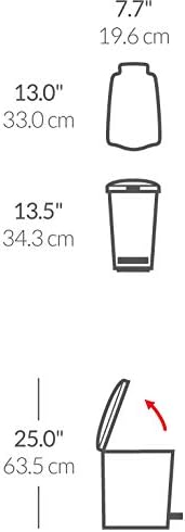 simplehuman Trash can 10 Liter White &amp Code R Custom Fit Drawstring Trash Bags 10 Liter / 2.6 Gallon White 20 Count