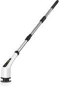 Electric Spin Scrubber Cordless Bath Tub Power Scrubber with Long Handle &amp 7 Replaceable Heads Detachable as Short Handle Shower Cleaning Brush Household Tools for Bathroom &amp Tile Floor
