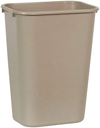 Beige Rectangular Trash Can (10 Gallon Size) Case of 12